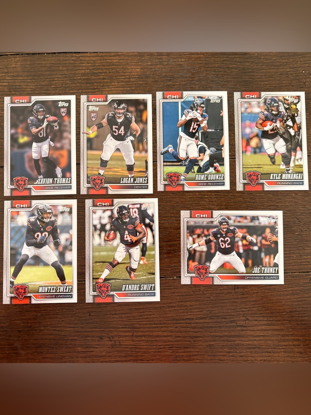 TOPPS CHICAGO BEARS Football Trading Cards Lot MINT